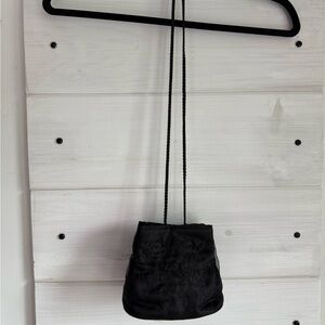 Vintage - Little Black Satin and Beaded Evening Bag